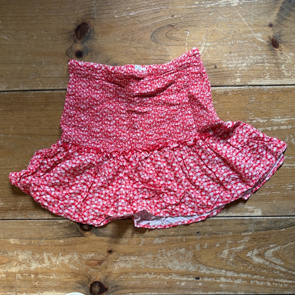 Japna Red Floral Skirt